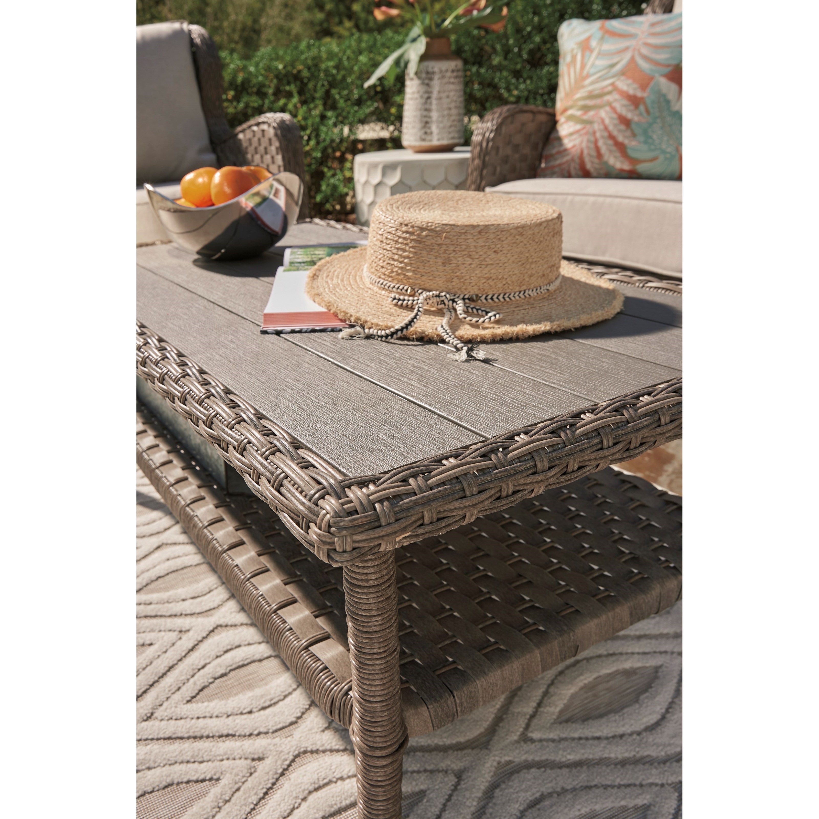 Beacon park steel wicker sale outdoor accent table